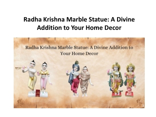 Radha Krishna Marble StatueA Divine Addition to Your Home Decor
