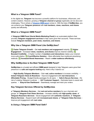 What is a Telegram SMM Panel