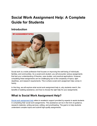 Social Work Assignment Help_ A Complete Guide for Students