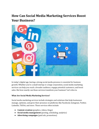 How Can Social Media Marketing Services Boost Your Business_