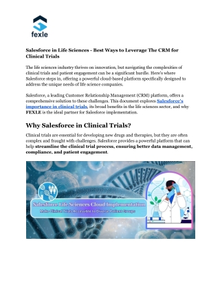 Transforming Clinical Trials with Salesforce with Fexle Services