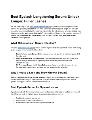 Best Eyelash Lengthening Serum_ Unlock Longer, Fuller Lashes