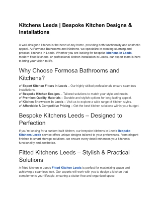 Kitchens Leeds | Bespoke Kitchen Designs & Installations
