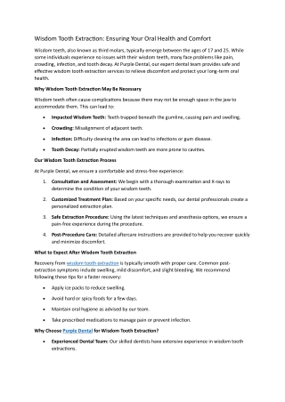 Wisdom Tooth Extraction: Ensuring Your Oral Health and Comfort