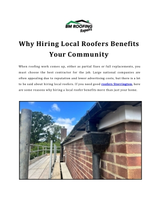 Why Hiring Local Roofers Benefits Your Community
