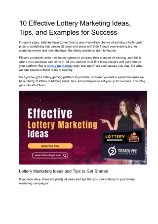 10 Effective Lottery Marketing Ideas, Tips, and Examples for Success