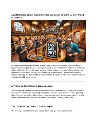 Last Call_ Birmingham Brewery Invites Customers to 'Drink Us Dry' Ahead of Closure
