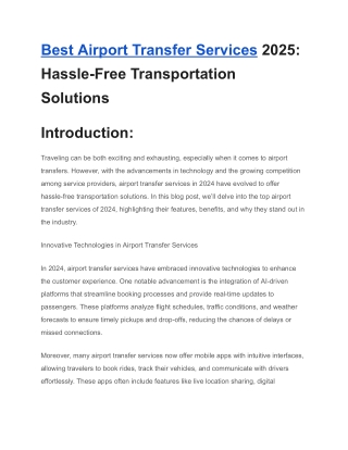 Airport transfer for toronto pearson