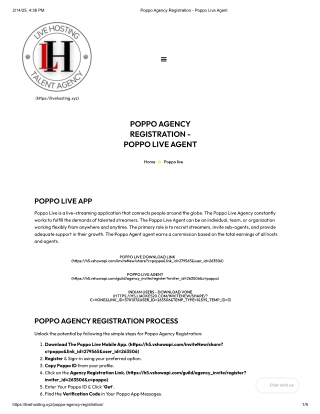 Poppo Agency Registration