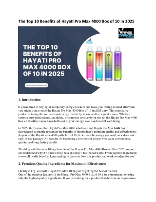 The Top 10 Benefits of Hayati Pro Max 4000 Box of 10 in 2025