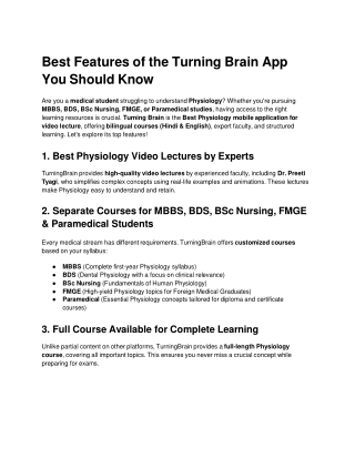 Best Features of the Turning Brain App You Should Know