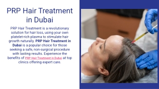 PRP Hair Treatment in Dubai