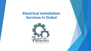 Electrical Installation Services in Dubai