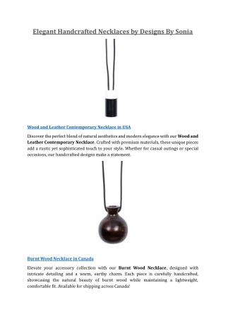 Elegant Handcrafted Necklaces by Designs By Sonia