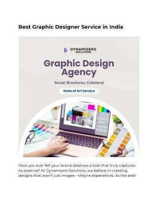 Best Graphic Designer Service in India