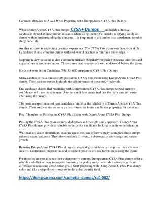 Pass CYSA  Without Wasting Time – DumpsArena is Here