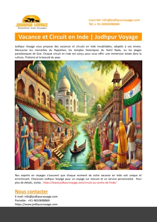 Vacance et Circuit en Inde