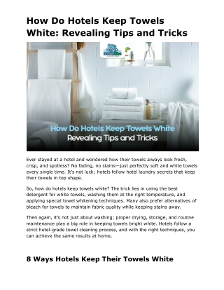 Bubblebliss- How Do Hotels Keep Towels White_ Revealing Tips and Tricks