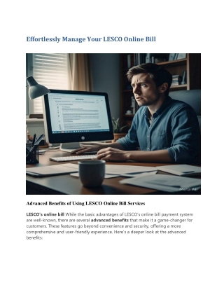 Effortlessly Manage Your LESCO Online Bill