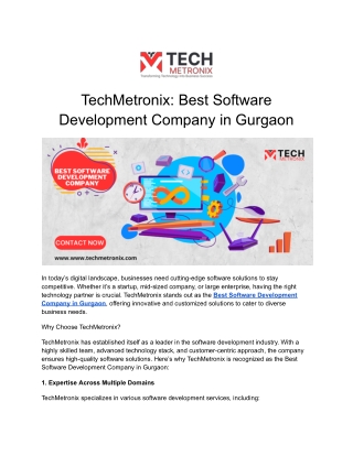 TechMetronix_ Best Software Development Company in Gurgaon