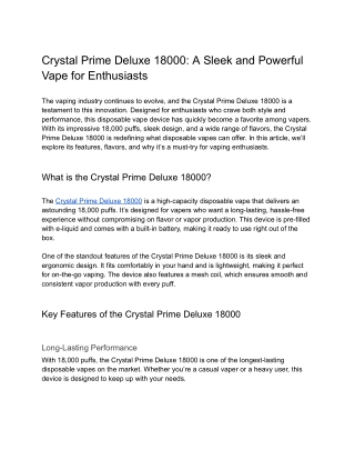 Crystal Prime Deluxe 18000