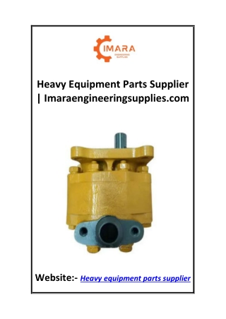 Heavy Equipment Parts Supplier  Imaraengineeringsupplies.com