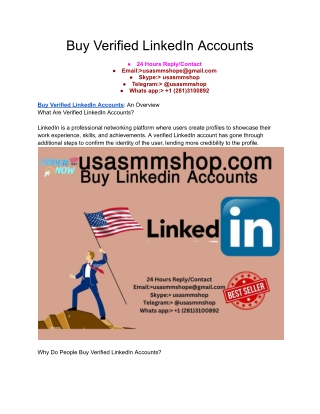 29 beat site to Buy Verified LinkedIn Accounts