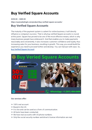 Buy Veried Square Accounts with High-Quality Profiles in USA in 2025