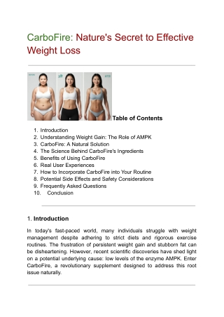 CarboFire- Nature's Secret to Effective Weight Loss