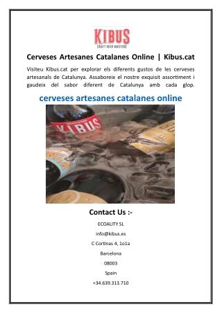 Cerveses Artesanes Catalanes Online  Kibus.cat