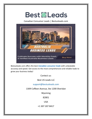 Canadian Consumer Leads  Bestusleads
