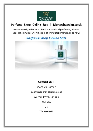 Perfume Shop Online Sale  Monarchgarden.co.uk