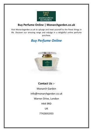 Buy Perfume Online  Monarchgarden.co.uk