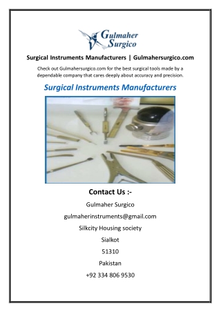 Surgical Instruments Manufacturers  Gulmahersurgico.com