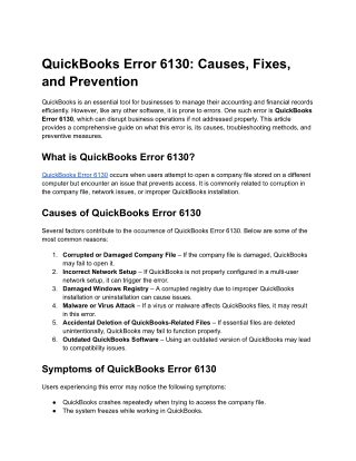 QuickBooks Error 6130_ Causes, Fixes, and Prevention