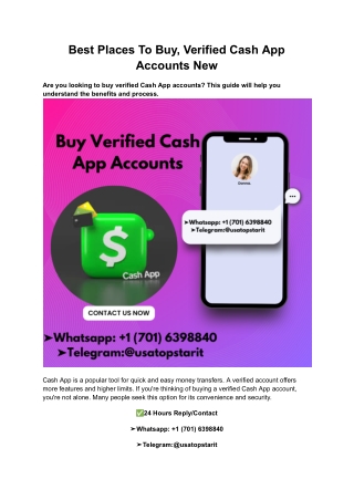 Best Places To Buy, Verified Cash App Accounts New