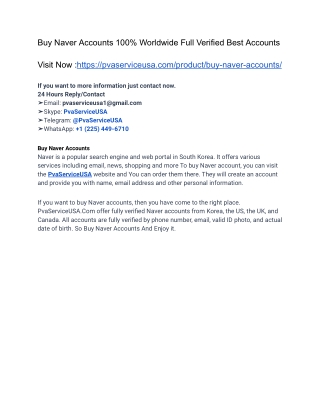 Steps 46.9 site To Buy Verified Naver Accounts 2025 In PvaServiceUSA