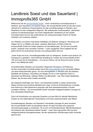 Landkreis Soest und das Sauerland _ Immoprofis365 GmbH
