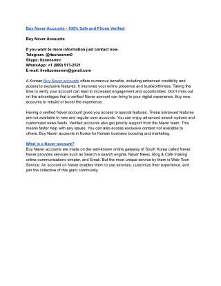 Buy Naver Accounts - 100% Safe and Phone Verified