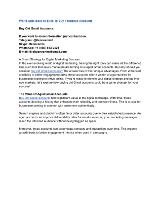 World-wide Best 40 Sites To Buy Facebook Accounts