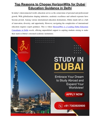 Dubai Education Consultants in Delhi - HorizonWits