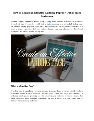 How to Create an Effective Landing Page for Dubai