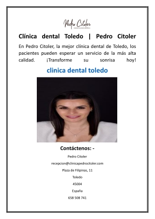 Clínica dental Toledo  Pedro Citoler