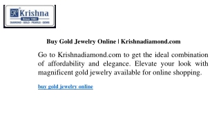 Buy Gold Jewelry Online  Krishnadiamond.com
