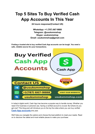 Top 5 Sites To Buy Verified Cash App Accounts In This Year