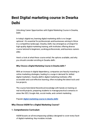 Digital marketing course in Dwarka Delhi