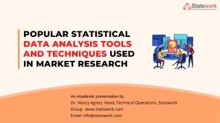 SW-Popular statistical data analysis tools and techniques used in market research