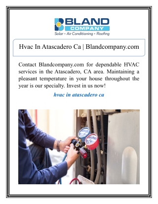 Hvac In Atascadero Ca | Blandcompany.com
