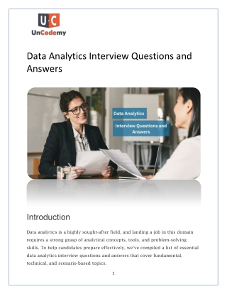 Data Analytics Interview Questions and Answers