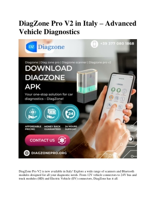 DiagZone Pro V2 in Italy – Advanced Vehicle Diagnostics
